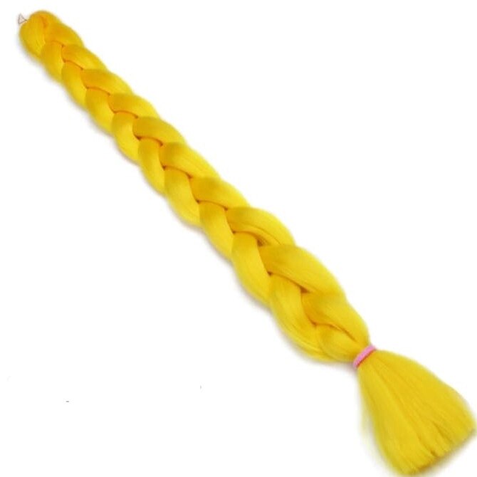 Extensii colorate de par pentru impletituri galben II 165 g (par sintetic)