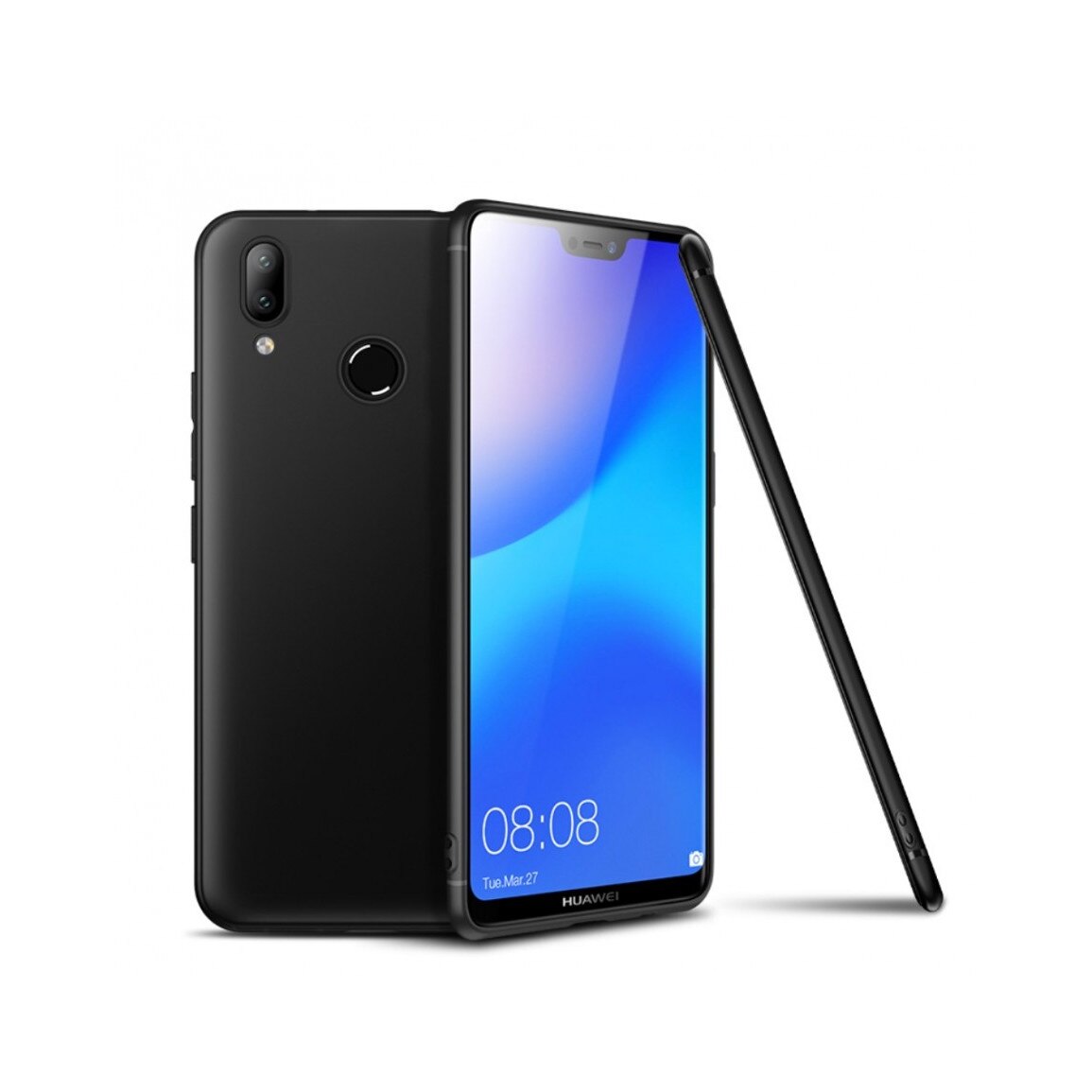 Carcasa protectie spate din gel TPU pentru Huawei P20 Lite, neagra