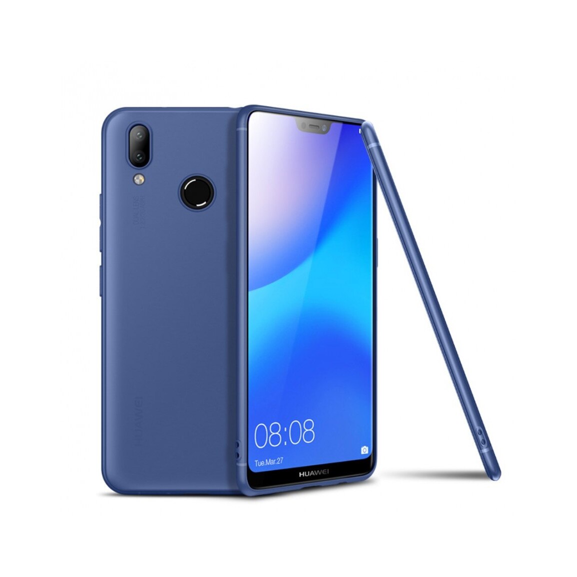 Carcasa protectie spate din gel TPU pentru Huawei P20 Lite, albastra
