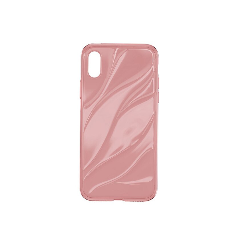 Husa din silicon Baseus, Transparent, iPhone X, Roz