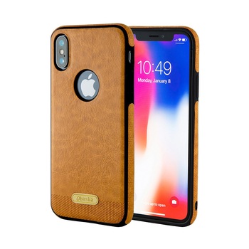 Husa iPhone XS Max, protectie slim, antisoc, Leather, Maro Husa iPhone XS Max, protectie slim, antisoc, Leather, Maro