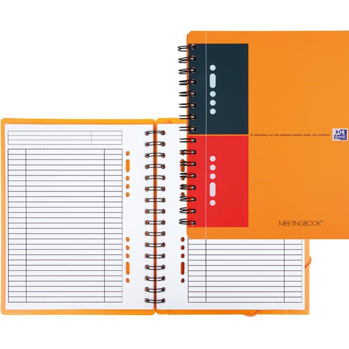 Caiet de birou cu spira Oxford Meetingbook, Coperta PP, Matematica, 80 file A5+
