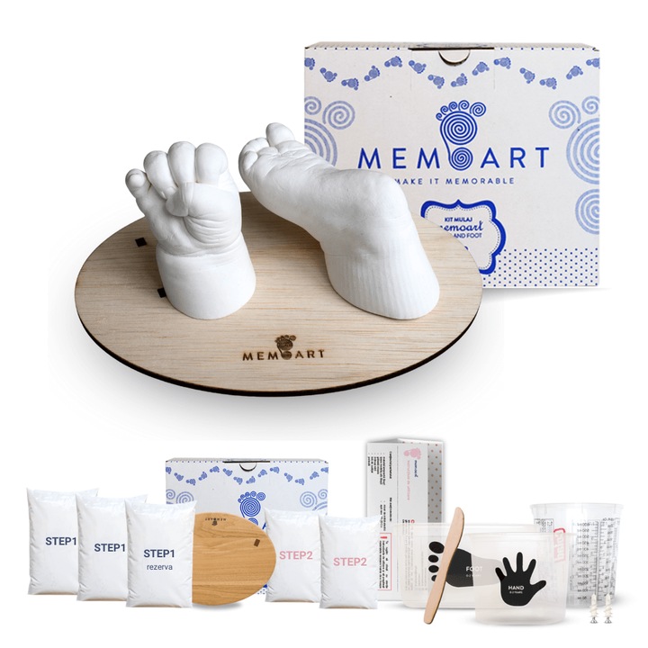 Kit mulaj bebelusi, figurina 3D tip manuta si piciorus, 0-2 ani, MemoArt