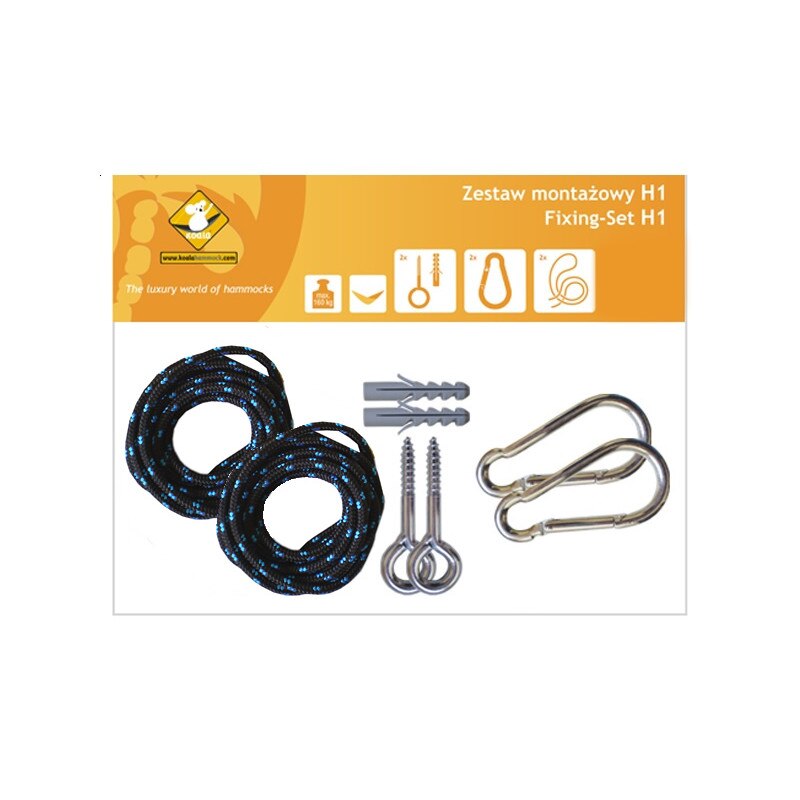 Set accesorii de montare hamace Koala, H1, Negru