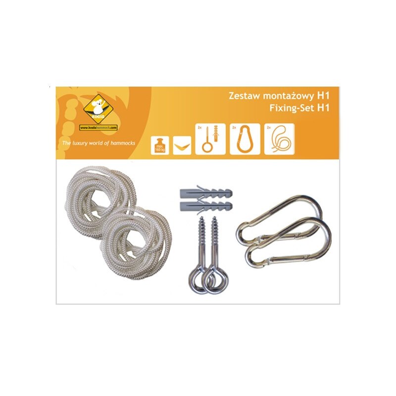 Set accesorii de montare hamace Koala, Rosu/Galben 