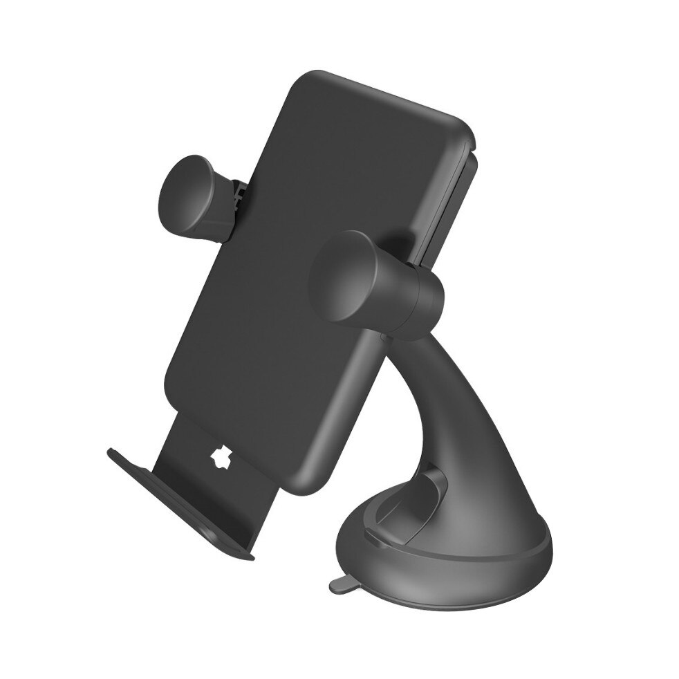 Incarcator Auto Wireless ZENS, cu prindere in parbriz sau bord, Black