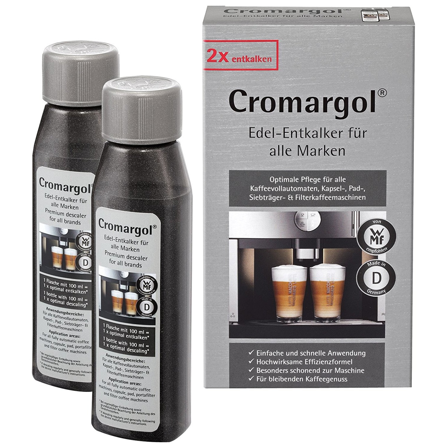 Decalcifiant pentru aparatele de cafea WMF Cromargol 2x100ml