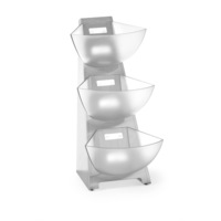 Suport etajat pentru servire zahar, lapte cafea, 3 compartimente, Hendi, 190x240x(H)410