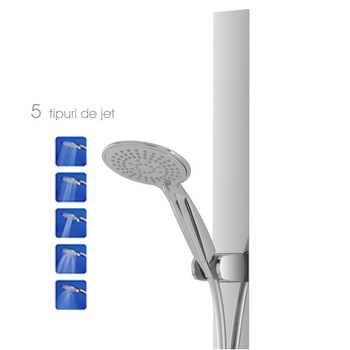 Set de dus Feridras Evolution, prindere fara gaurire, bara de dus plata, suport magnetic pentru dus Set de dus Feridras Evolution, prindere fara gaurire, bara de dus plata, suport magnetic pentru dus