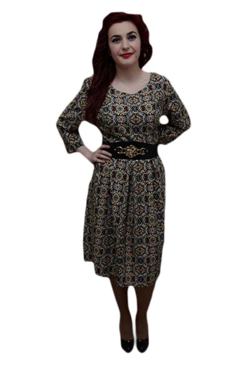 Rochie fashion,cu curea in talie,D&J Exclusive, Multicolor