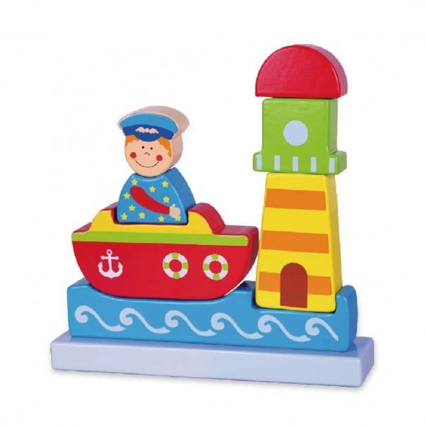 Puzzle magnetic - La mare, Puzzle magnetic din lemn, Jucarie educativa, 2 ani +