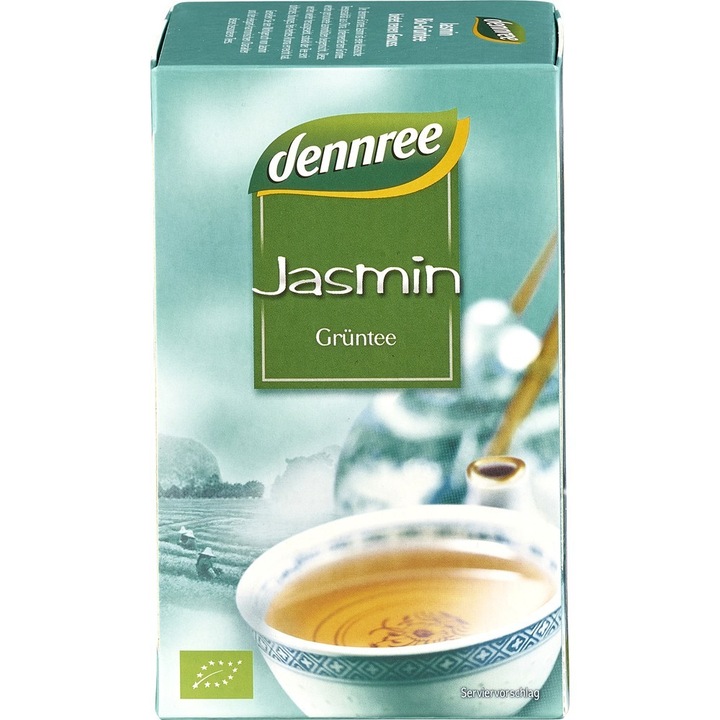 Зелен чай с жасмин х 20 био торбички, 30гр, Dennree