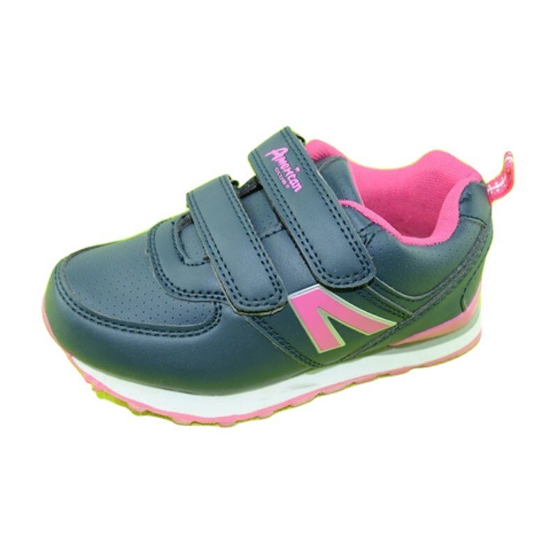 Incaltaminte sport pentru fetite, American Club, inchidere velcro, Bleumarin