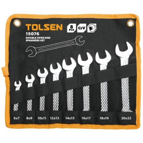 Set de 8 chei de piulite cu capat deschis dublu Cr-V Tolsen