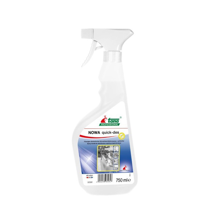 Fertőtlenítő mosószer, Tana Professional, Nowa quick-des, illatmentes, alkohol alapú, 750 ml