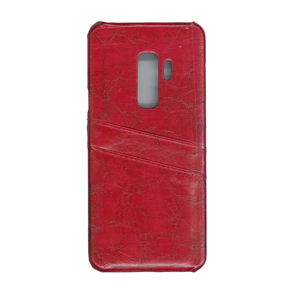 Carcasa de protectie cu buzunare card, EuroCell, pentru Samsung Galaxy S9 Plus, rosu