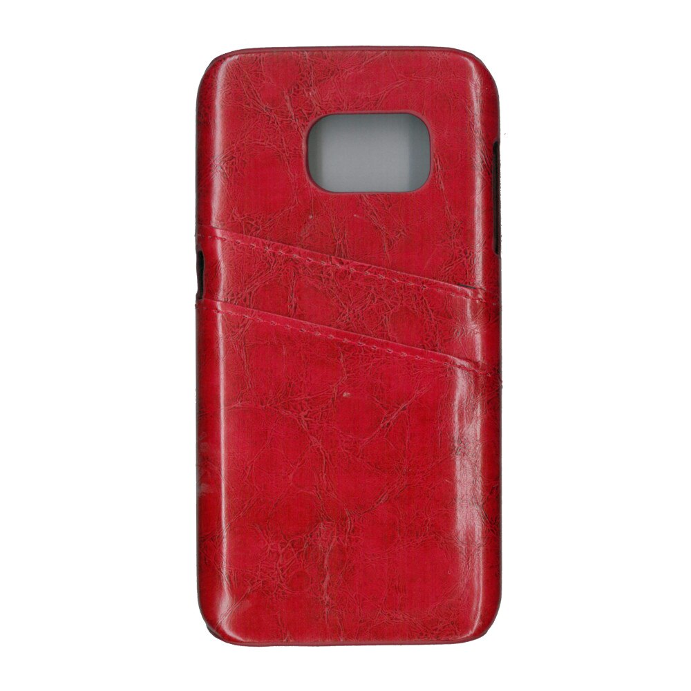 Carcasa de protectie cu buzunare card, EuroCell, pentru Samsung Galaxy S7, rosu