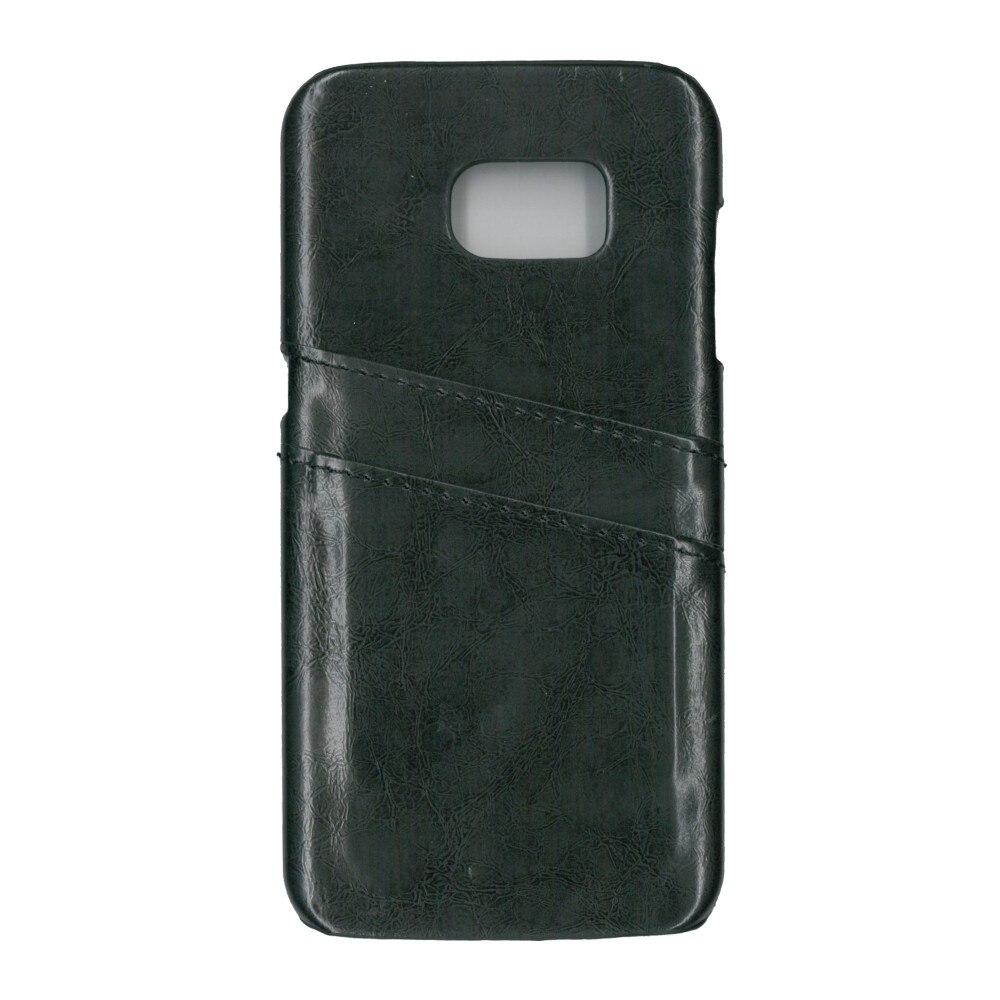 Carcasa de protectie cu buzunare card, EuroCell, pentru Samsung Galaxy S7 Edge, negru