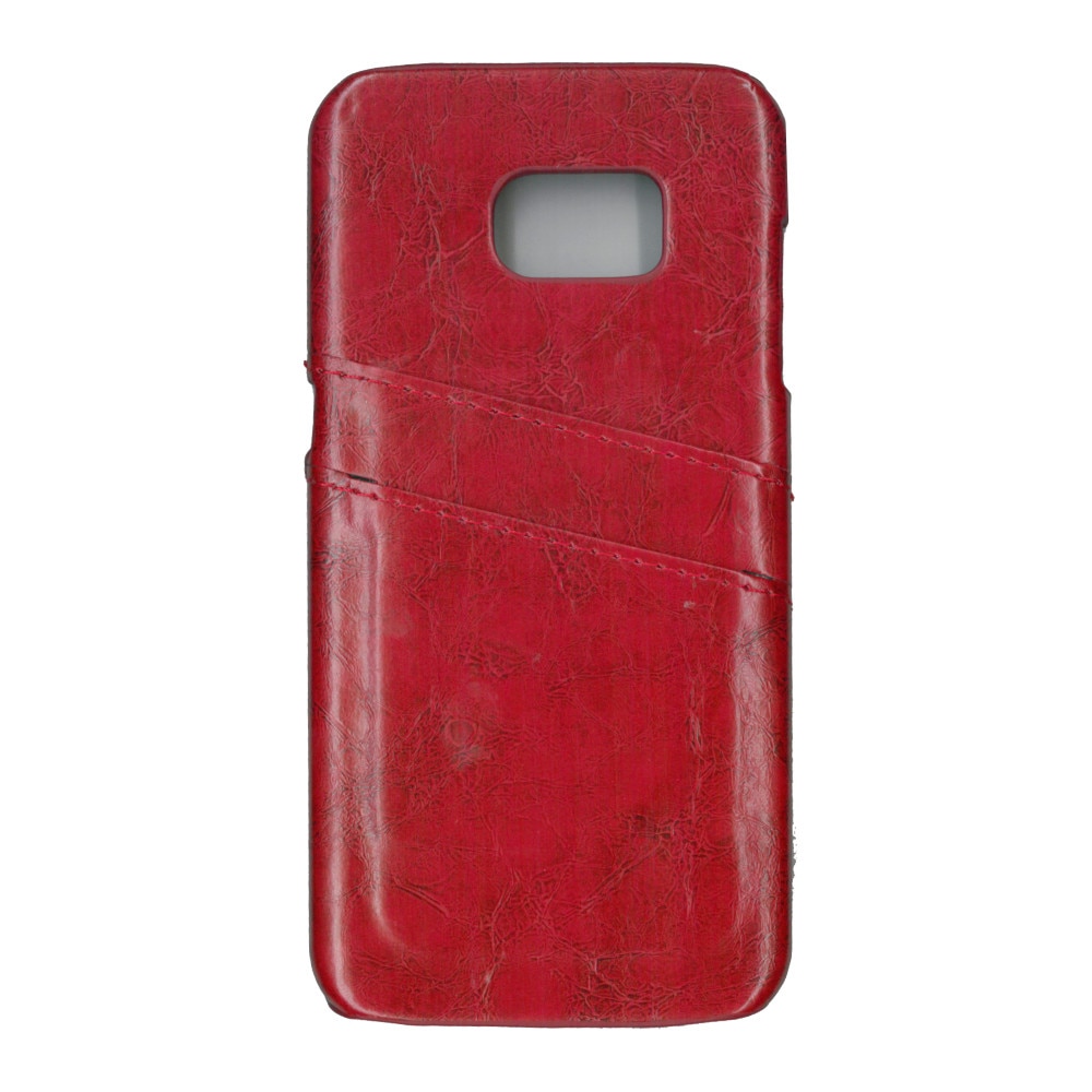 Carcasa de protectie cu buzunare card, EuroCell, pentru Samsung Galaxy S7 Edge, rosu
