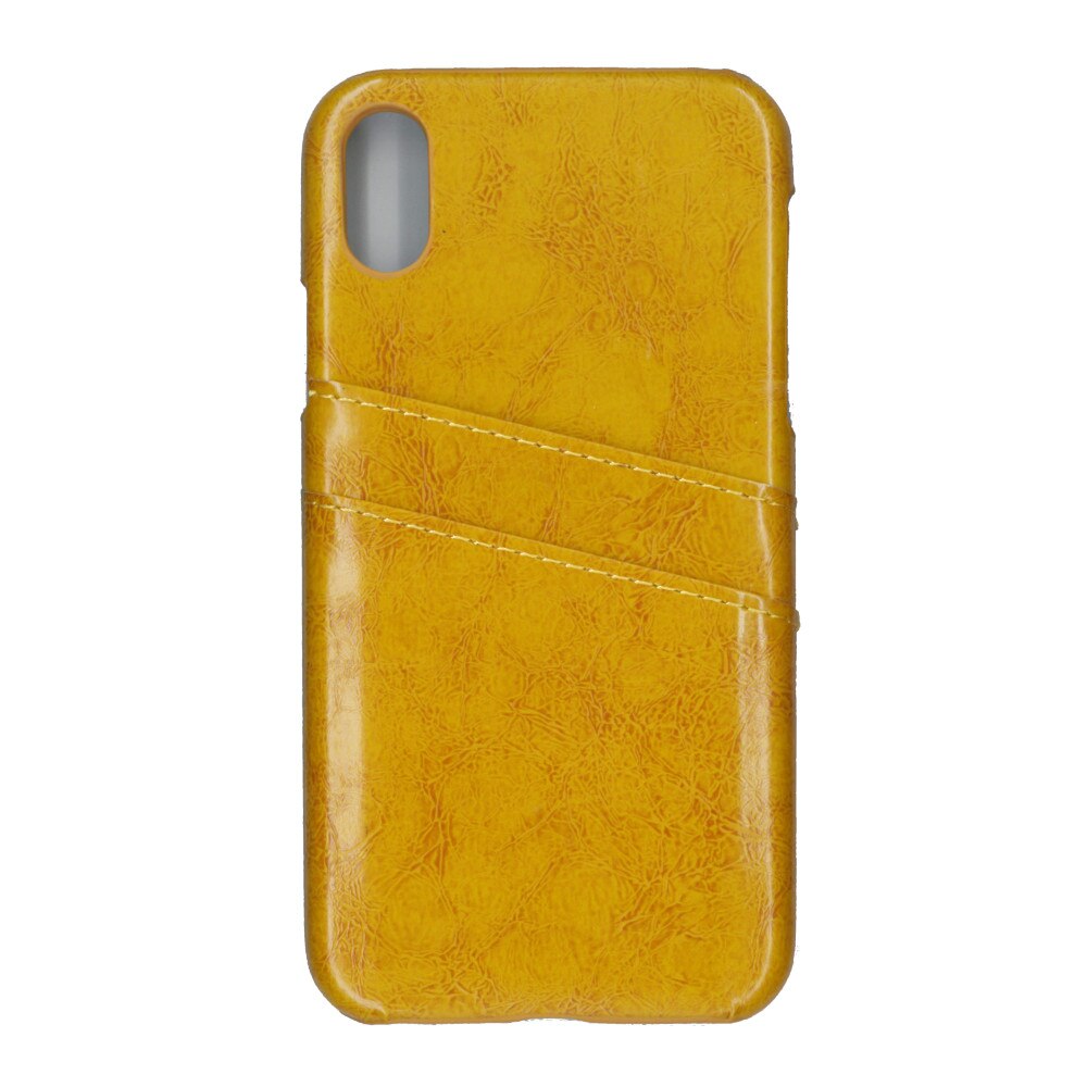 Carcasa de protectie cu buzunare card, EuroCell, pentru iPhone X, maro