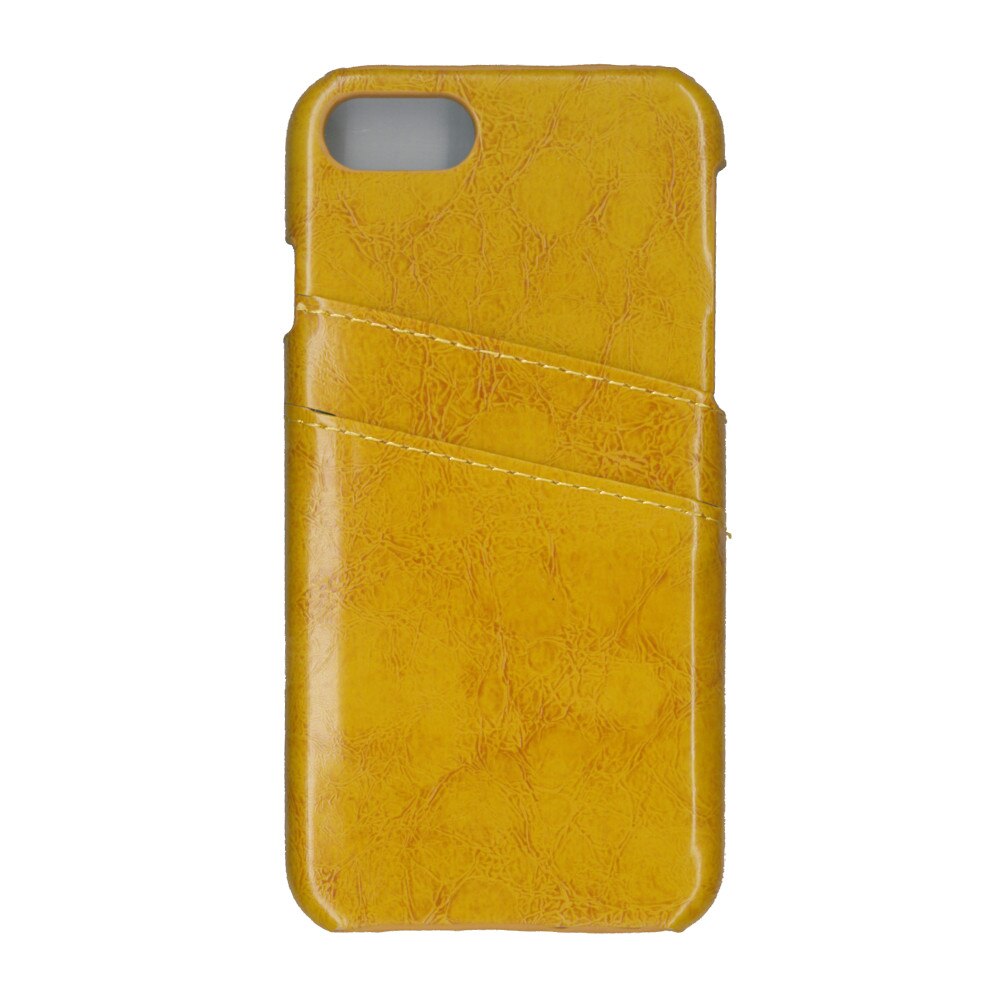 Carcasa de protectie cu buzunare card, EuroCell, pentru iPhone 8, maro