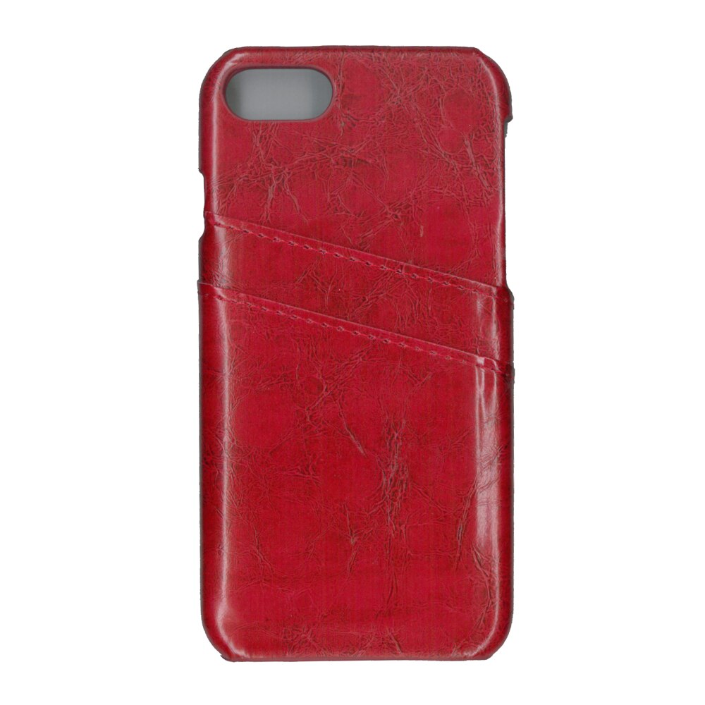 Carcasa de protectie cu buzunare card, EuroCell, pentru iPhone 8, rosu