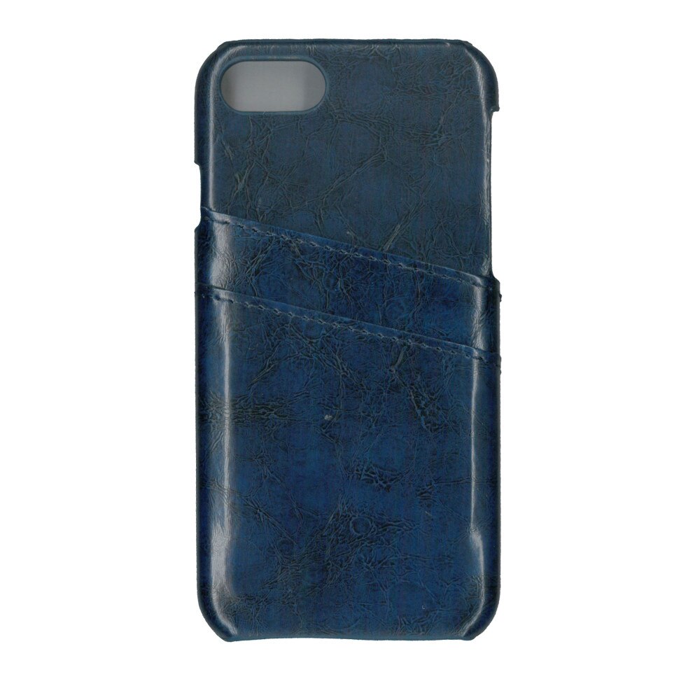 Carcasa de protectie cu buzunare card, EuroCell, pentru iPhone 8, albastru