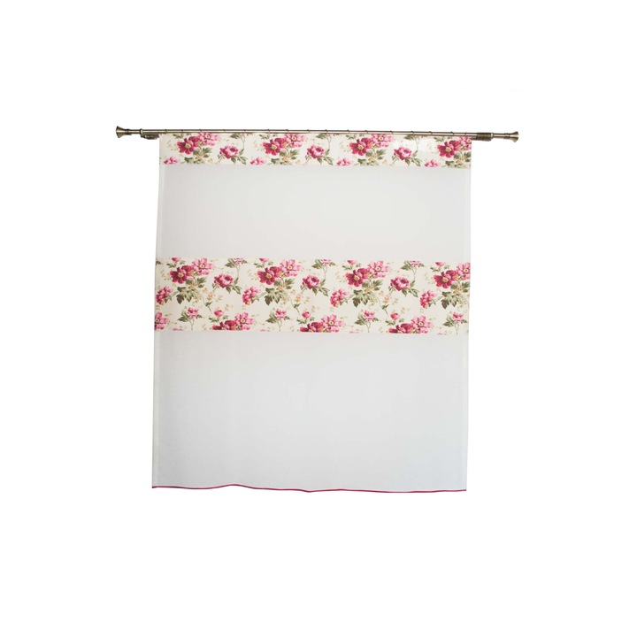 Perdea Velaria cu flori roz, 164x182 cm
