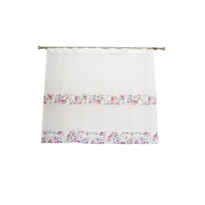 Perdea Velaria cu flori roz, 195x155 cm