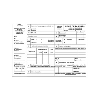 Foi Parcurs Persoane, Format A4, 100 File/Carnet, Foi Parcurs Nepersonalizate, Tipizat si Formular Fiscal Contabil Nepersonalizat Foi Parcurs Persoane, Format A4, 100 File/Carnet, Foi Parcurs Nepersonalizate, Tipizat si Formular Fiscal Contabil Nepersonalizat