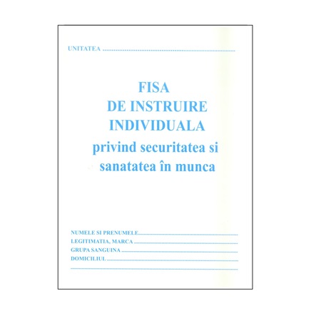 Fisa De Instruire Pentru Protectia Muncii S S M Format A5 16 File Carnet Emag Ro