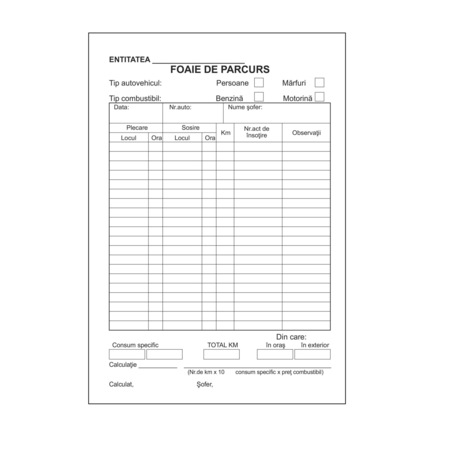 Foaie Parcurs Persoane Marfa Format A5 100 File Carnet Formular Pentru Transport Tipizate Nepersonalizate Fromulare Brandpaper Emag Ro