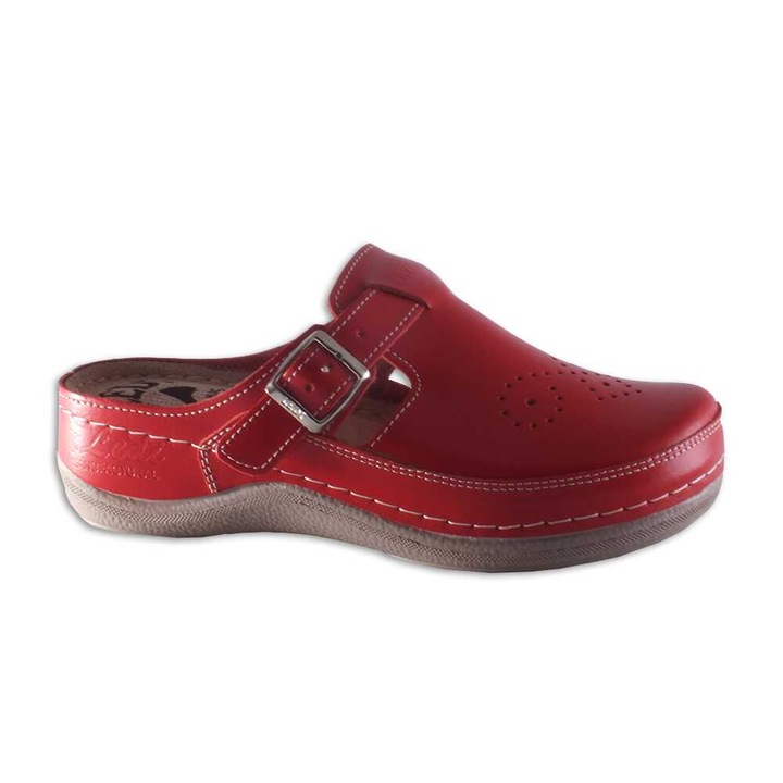 Saboti medicali dama din piele naturala Ledi cu catarama reglabila N8