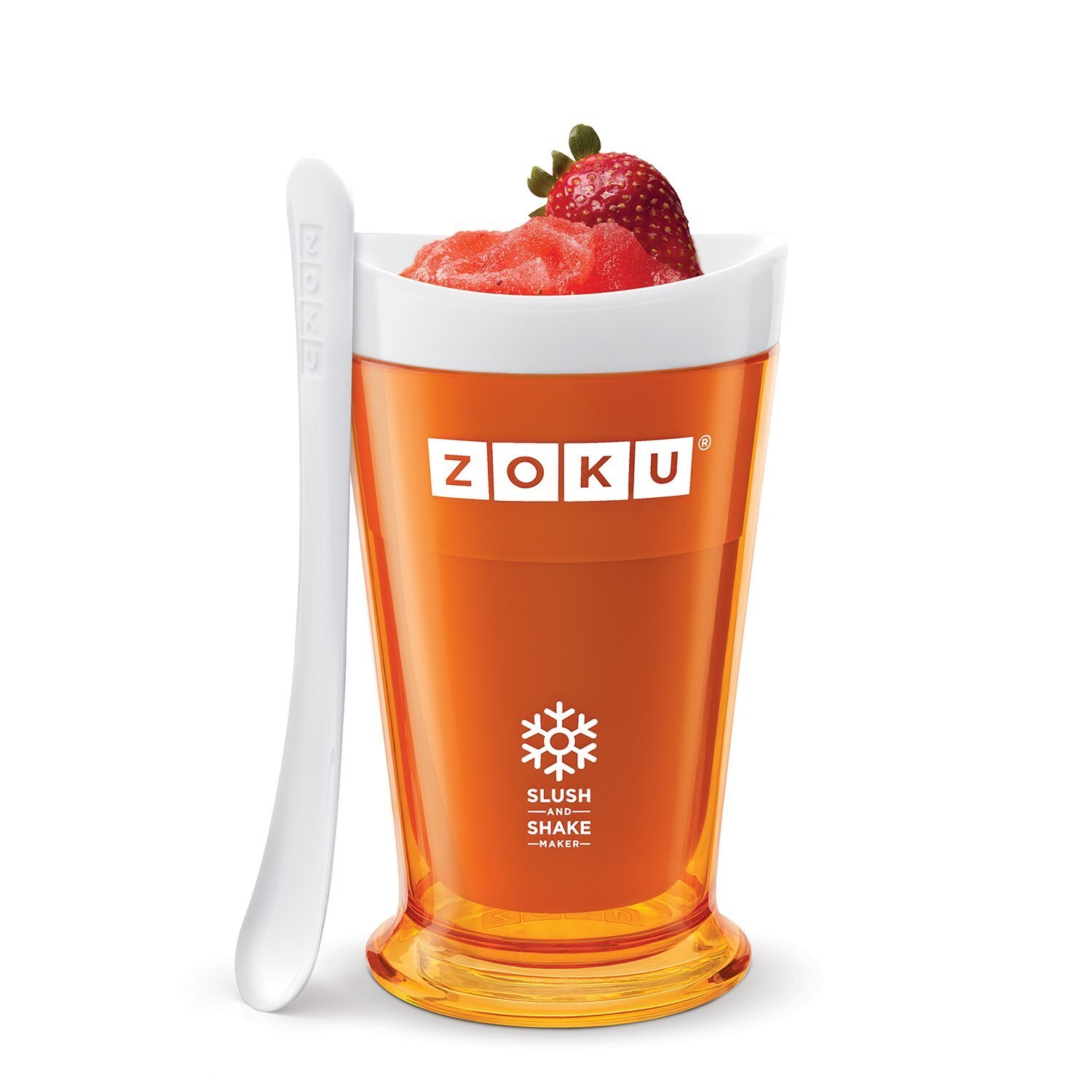 Pahar pentru preparare slush sau shake ZOKU Quick Maker ZK113, 7 minute, nu contine BPA, 240 ml, Portocaliu