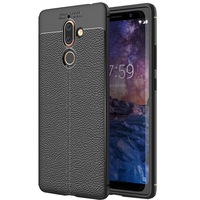 Husa de protectie slim leather pentru Nokia 7 Plus, Negru