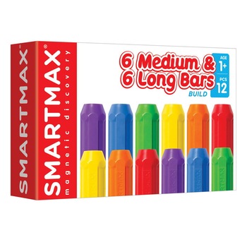 Joc magnetic, SmartMax - Set de 6 bare lungi si 6 bare scurte Joc magnetic, SmartMax - Set de 6 bare lungi si 6 bare scurte