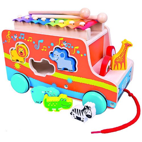 Masinuta Bino din Lemn cu Xilofon