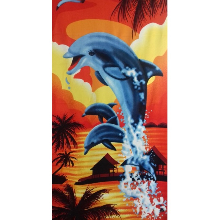 Prosop plaja 23, 70x150cm, microfibra, model plaja, multicolor