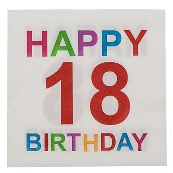 Servetele de masa pentru petrecere - Happy Birthday 18, 33 cm, Radar 145230, Set 20 buc Servetele de masa pentru petrecere - Happy Birthday 18, 33 cm, Radar 145230, Set 20 buc
