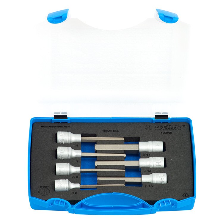 Set Unior de capete chei tubulare cu profil hexagonal lungi 1/2