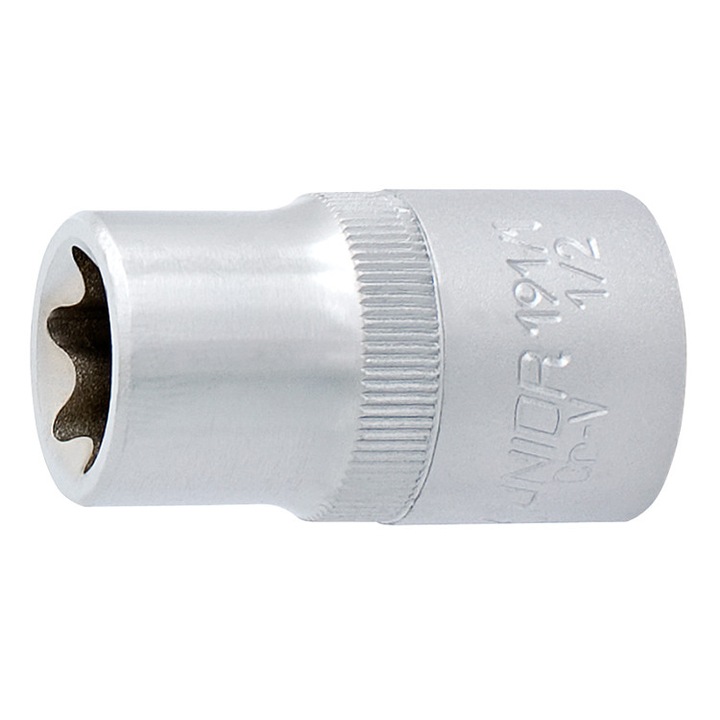 Capat cheie tubulara, marca Unior cu profil stea E18, interior de 1/2"