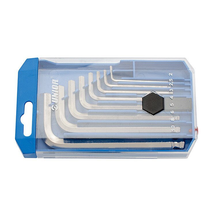 Set de chei Unior locas hexagonal in husa de plastic 2-10/8 pcs