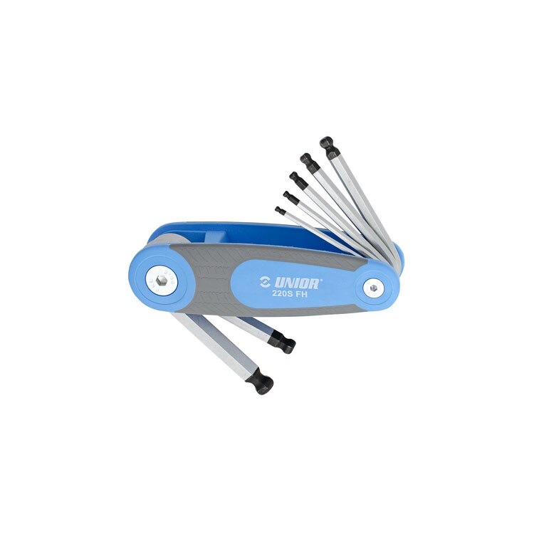 Set de chei Unior locas hexagonal cu cap sferic cu maner tip briceag