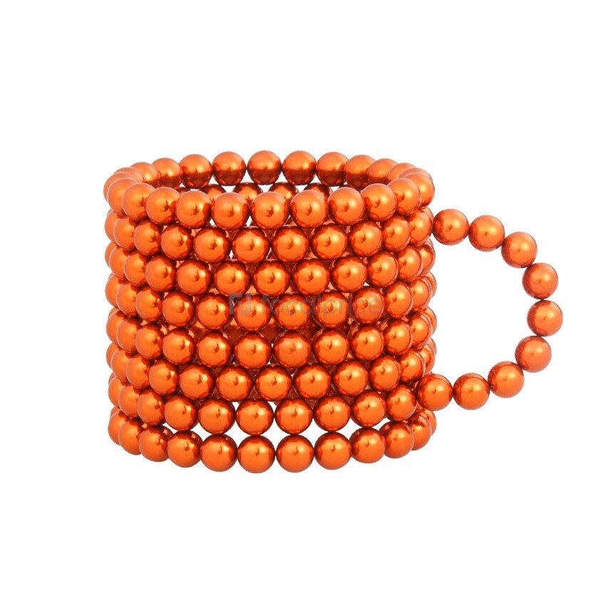 Puzzle magnetic anti-stres, 216 bile magnetice de 5mm Orange