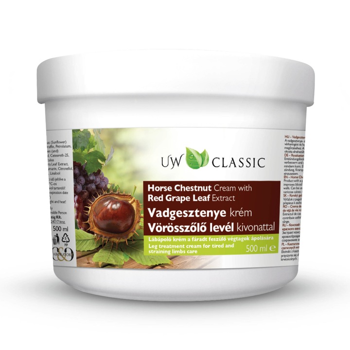 UW Classic Vadgesztenye krém Vörösszőlő levél kivonattal 500 ml