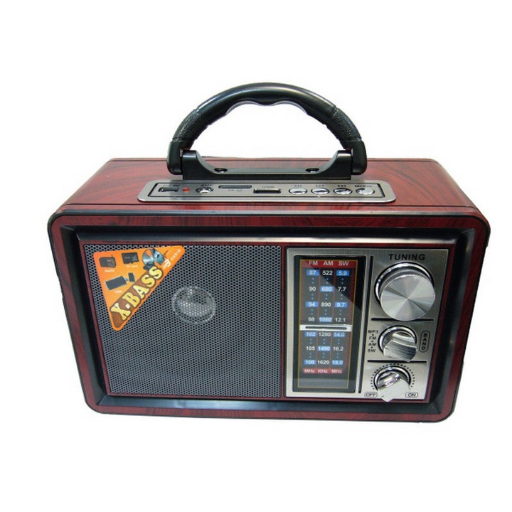 Радио високоговорител, с USB конектори, microsd TF карта, 3 радио ленти, фенерче