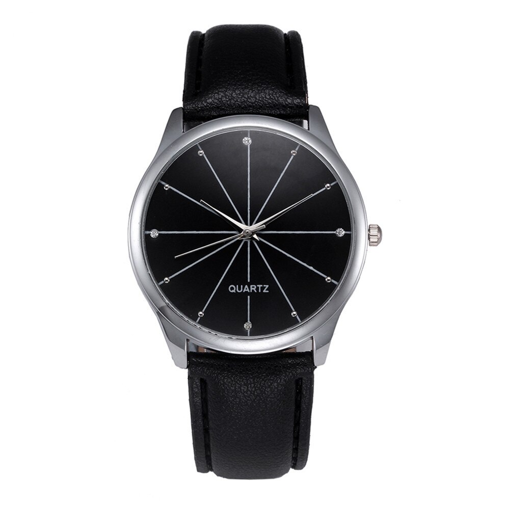 Ceas de dama elegant Geneva, curea piele neagra, CS634