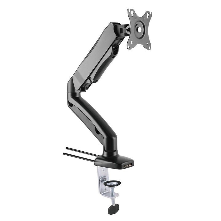 Техническа поддръжка за бюро VESA 13 "-27", 6.5kg, PIVOT, USB / AUDIO