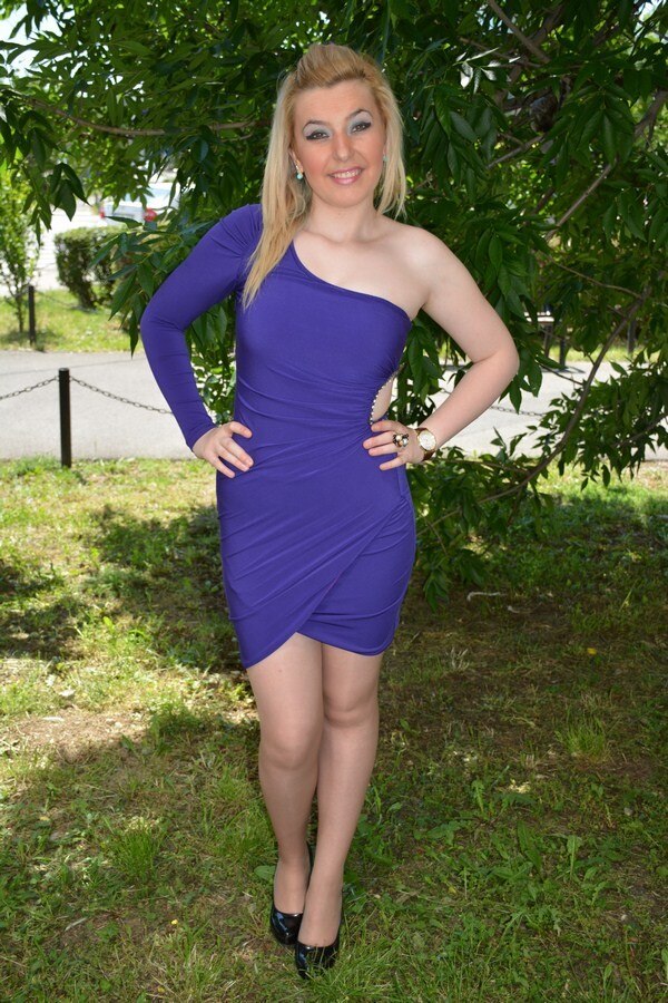 Rochie de seara indrazneata, scurta, pe un umar,D&J Exclusive, Mov