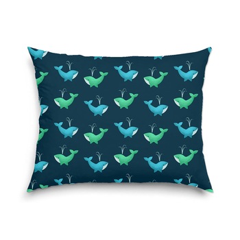 Perna decorativa Balene albastre si verzi 40 x 60 cm Perna decorativa Balene albastre si verzi 40 x 60 cm